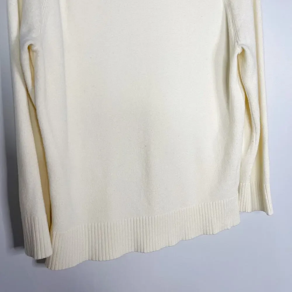 Free Assembly XSmall Cream Crew Neck Long Sleeve Sweater Raglan Pullover Fuzzy - Picture 4 of 9